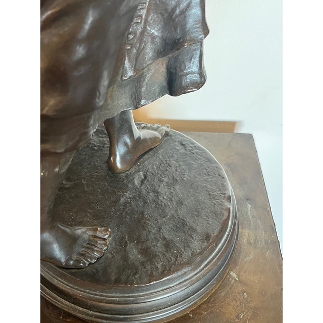 19th C. Ernest Guilbert Bronze "Paysanne Au Panier" Siot-Decauville 28" For Sale - Image 4 of 11