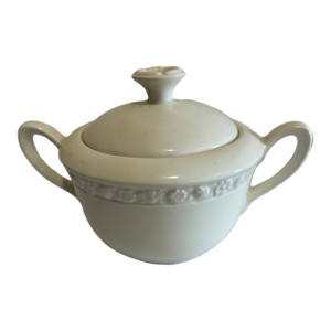 1960s Wedgwood Embossed English Ironstone Sugar Bowl