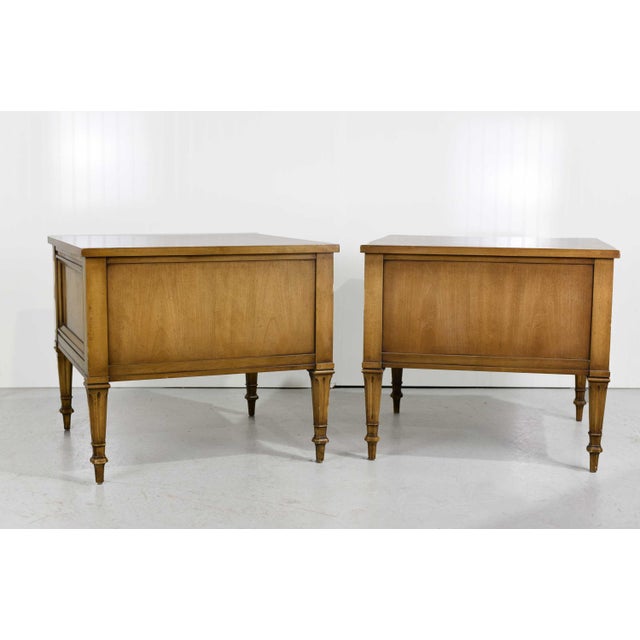 Brown Mid Century Transitional Curve Front Burlwood Nightstands by Weiman - a Pair For Sale - Image 8 of 12