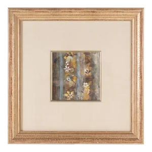 Abstract Gold Framed Floral Print