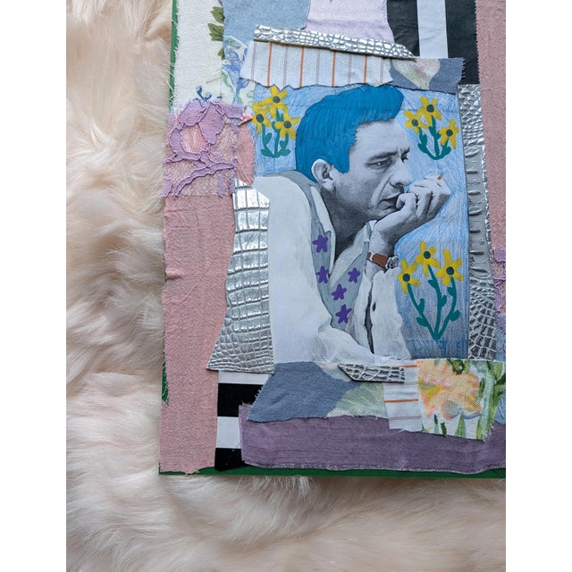 Contemporary Johnny Cash Contemporary Mixed Media Collage For Sale - Image 3 of 6