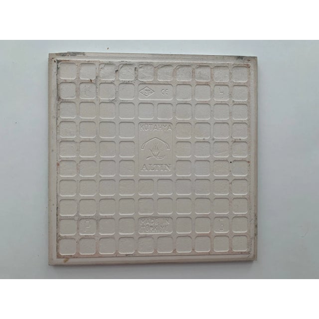 Ceramic Colorful Patterned Tiles From Turkey - Set of 2 For Sale - Image 7 of 9