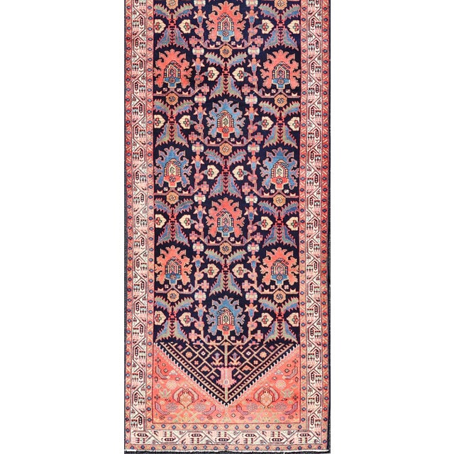 Long Antique Persian Hamadan Runner With All-Over Sub-Geometric Design For Sale - Image 4 of 14