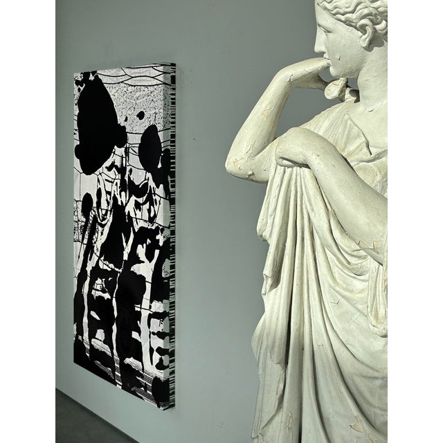 "Eroded Black" by Artist Michael DesRosiers Polymer Paint and Mixed-Media on Canvas (2019) For Sale In New York - Image 6 of 7