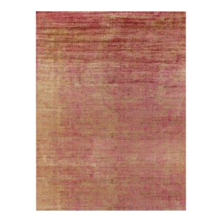 Rug & Kilim’s Oversized Contemporary Rug in Red and Gold Striations -12'x16' For Sale