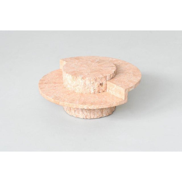 Mid-Century Modern Round Sculptural Mactan Stone Coffee Table, Belgium, 1970s For Sale - Image 3 of 18