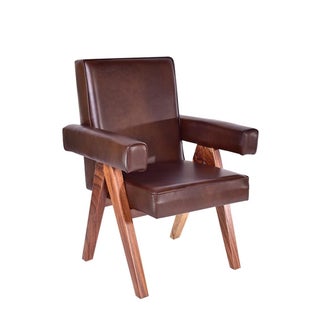 Mid-Century Modern Inspire Leather Dining Chair For Sale