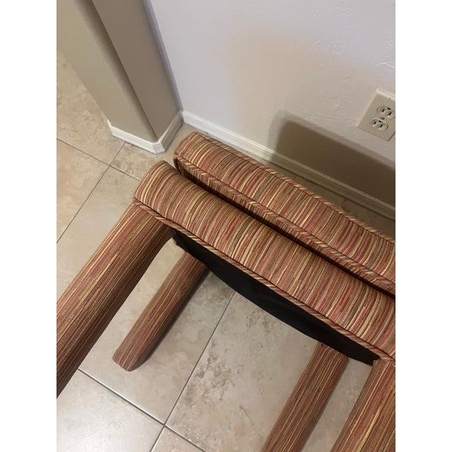 Mid-Century Modern Pair of Mid Century Modern Parsons Style Upholstered Ottomans/ Stools For Sale - Image 3 of 12