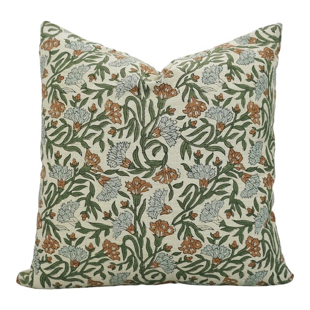 Fabdivine Thorny Stems Pattern Linen Blend Handcrafted Cushion Cover- 18x18 For Sale