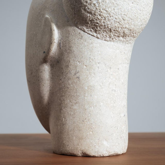Modernist Bust Sculpture, 1980s, Sandstone For Sale - Image 12 of 15