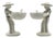 1990s Emilia Castillo "The Couple" Bisque Porcelain & Sterling Silver Salt Cellars - 4 pcs For Sale
