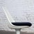Metal Mid-20th Century MCM Burke Tulip Side Chair No 115 White Shell Round Stationary Base & Black Cushion For Sale - Image 7 of 14
