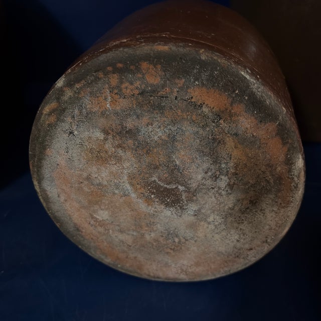 Antique Brown Salt Glaze Crock Jar For Sale - Image 4 of 7