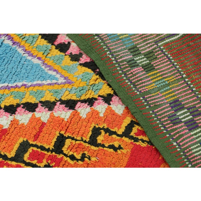 Textile Vintage Moroccan Runner Rug in Red With Colorful Medallions | Rug & Kilim For Sale - Image 7 of 7