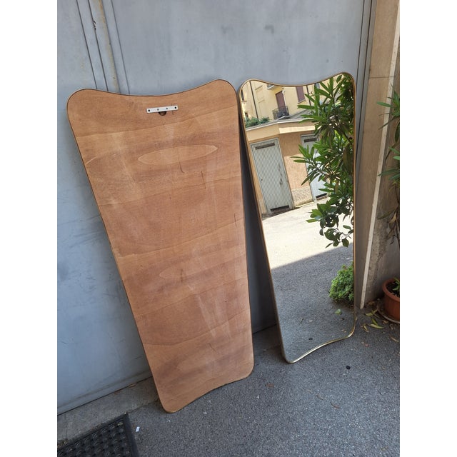 Wall Mirror with Brass Frame in the style of Gio Ponti for Fountain Art Park of the Princes Naples, 1990s For Sale - Image 9 of 16