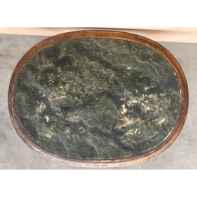 Early 20th Century French Louis XVI Style Gilded Oval Console Table with Four Legs For Sale - Image 12 of 18