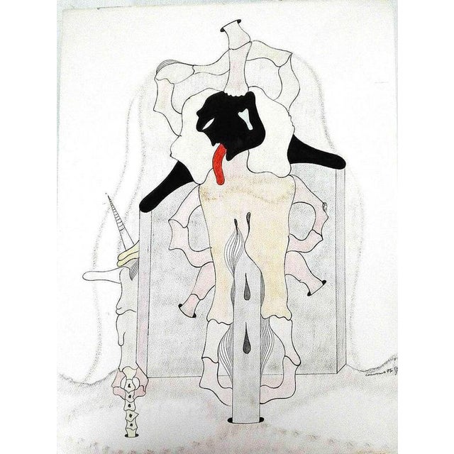 Jorge Camacho, Untitled, 1974, Mixed Media Artwork on Cardboard For Sale