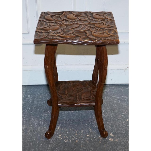 Wood Hand-Carved Occasional Side Table from Liberty's London, 19th Century For Sale - Image 7 of 9