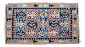 1980s Vintage Hand Woven Kilim Rug