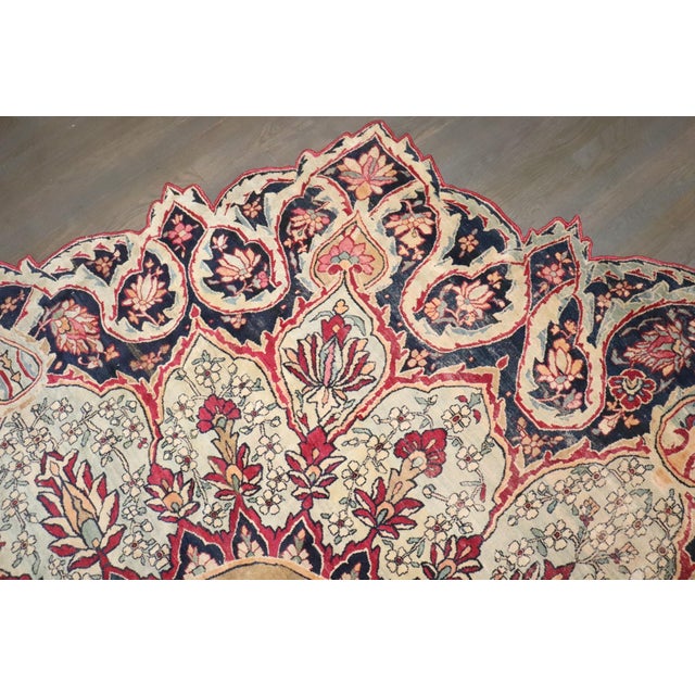 Textile 19th Century Persian Tabriz Medallion Scalloped Oval Rondel Rug - 8'3" x 9'10" For Sale - Image 7 of 8