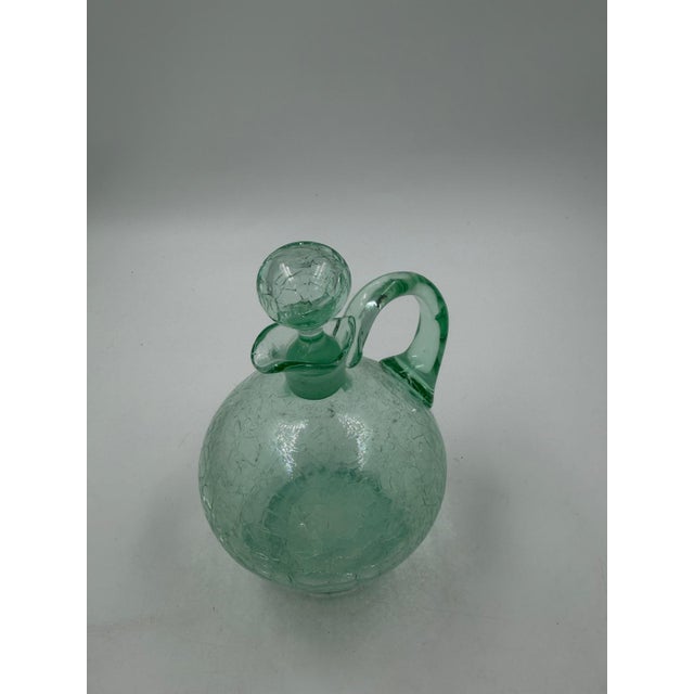 Glass Carafe with Crackle Glass Look For Sale - Image 4 of 16