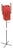 Italian Floor Lamp in Metal, Rattan, Brass and Red Acrylic attributed to Dal Vera, 1950s For Sale