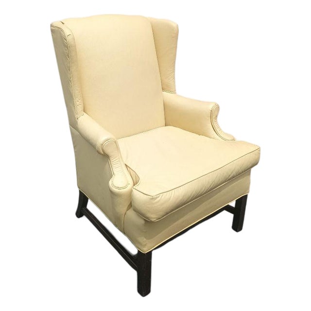 1970s Wingback Chippendale Chair That Strikes a Perfect Balance Between Traditional Sophistication & Sleek Mid-Century Design For Sale