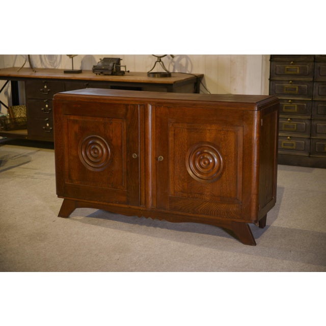 Oak Sideboard in the style of Charles Dudouyt, 1950s For Sale - Image 9 of 9