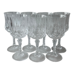 Set of 7 Cristal d'Arques Longchamp Wine Glasses