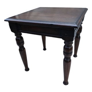 Late 20th Century Ralph Lauren British Colonial Carved Mahogany Side Table For Sale