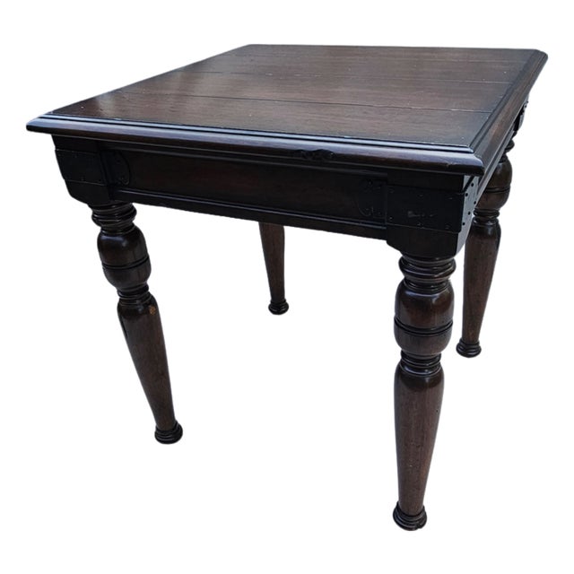 Late 20th Century Ralph Lauren British Colonial Carved Mahogany Side Table For Sale