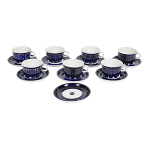 Vintage Arabia Finland "Valencia" Teacups and Saucers Designed by Ulla Procopé Set of 15