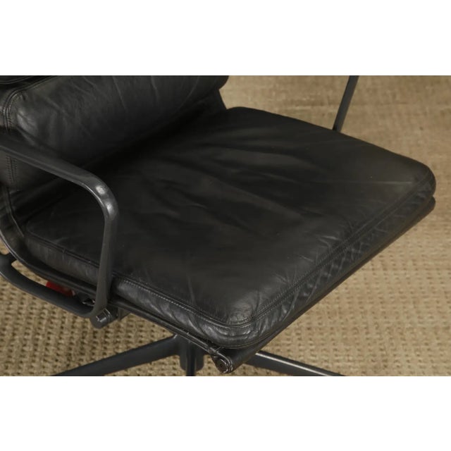 Black on Black Soft Pad Desk Chair by Charles Eames for Herman Miller, Signed For Sale - Image 15 of 18