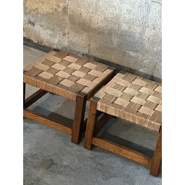 Rope & Oak Lounge Set, in the Style of Jourdain For Sale - Image 10 of 11