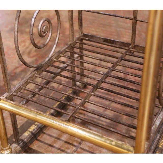19th Century French Parisian Wrought Iron and Brass Baker’s Rack For Sale - Image 9 of 12