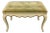 Vintage Mid Twentieth Century Country French Provincial Hibriten Chair Co. Off White and Green Bench For Sale