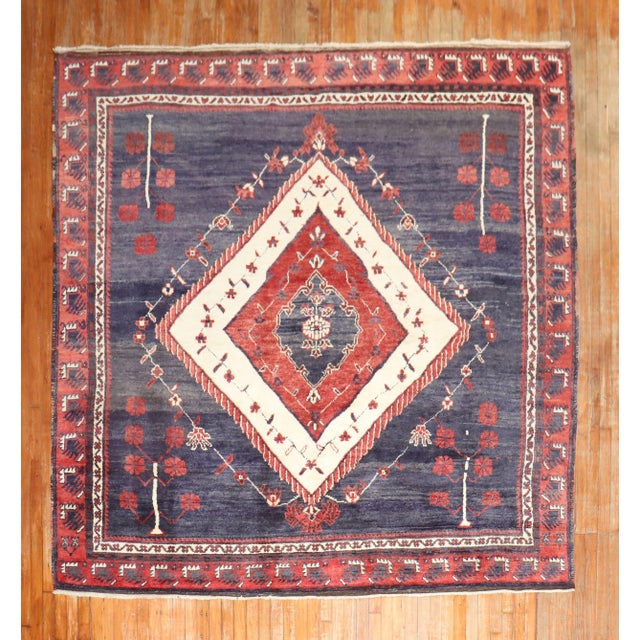 Rustic Tribal Vintage Zabihi Collection Square Anatolian Rug For Sale - Image 3 of 10