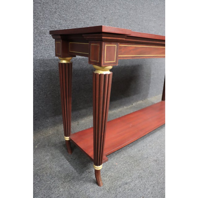 Late 20th Century McLain Wiesand Mahogany Console Table With Inlay For Sale - Image 5 of 12