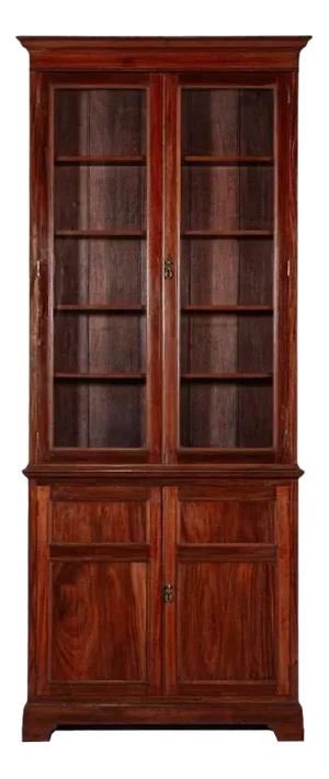 19th C English Mahogany Glazed Bookcase, 1870s