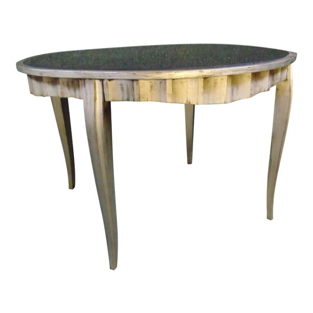 Italian Silver Gilt & Black Glass Dining Table For Sale