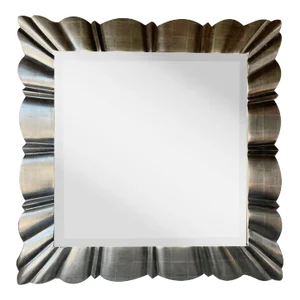 Square White Gold Leaf Mirror by Bryan Cox