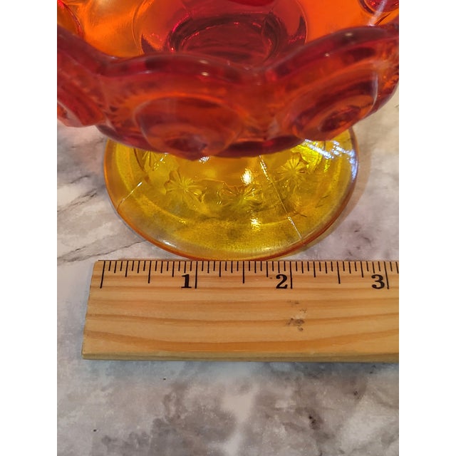20th Century Le Smith Moon & Stars Amberina Compote Lidded Compote For Sale - Image 17 of 17