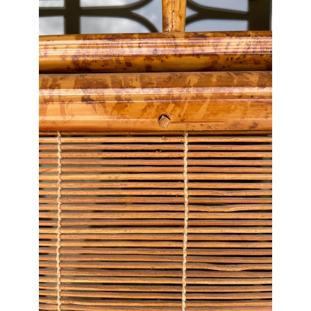 British Colonial Style Burnt Bamboo 6 Panels Room Divider For Sale - Image 9 of 11