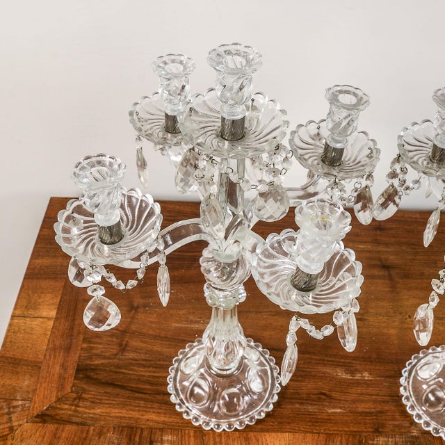 Glass Vintage Glass Candlesticks, Set of 2 For Sale - Image 7 of 9