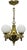 Vintage Czech Art Deco Brass and Opaline Glass Globe Pendant Light, 1920s For Sale