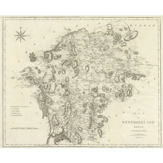 Large Antique County Map of Westmorland, England, 1805 For Sale - Image 6 of 6