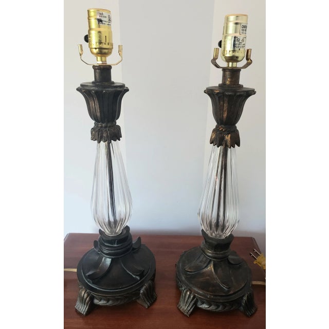 Chocolate 1990s Michael Berman Hand Made Ceramic and Glass Lamps - a Pair For Sale - Image 8 of 8
