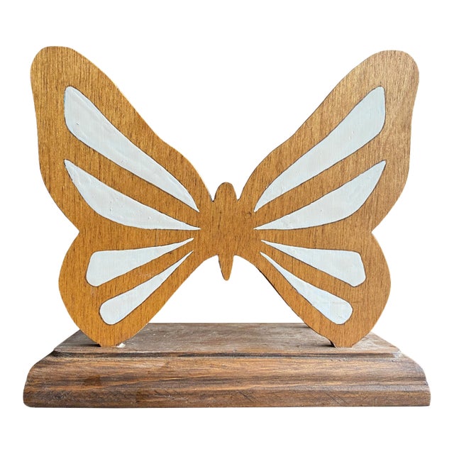 Late 20th Century Handmade Wooden Butterfly Letter Organizer For Sale