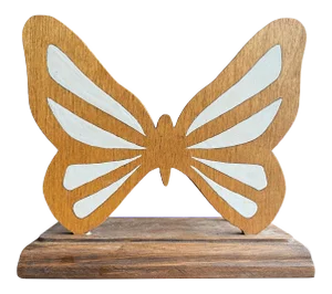 Late 20th Century Handmade Wooden Butterfly Letter Organizer