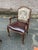 Vintage Pair of Dinning Room Arm Chairs Leather & Needlepoint Upholstery in Queen Anne Style For Sale - Image 4 of 4